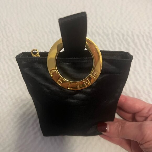 Authentic Celine Triumph Arc Pouch – Black with Gold Hardware, Exquisite Lux - Picture 6 of 15